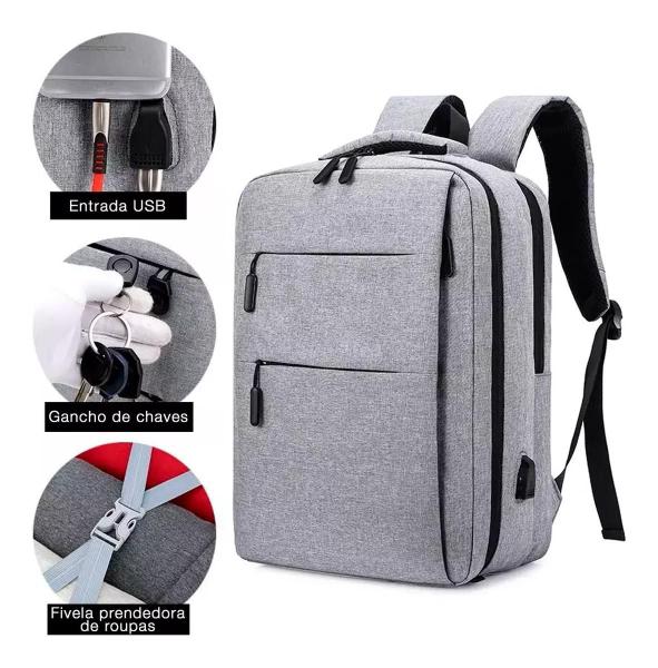 Imagem de Mochila De Costas Mala Multifuncional Porta Notebook Entrada USB Corporativa Executiva Masculina Grande Alcochoada