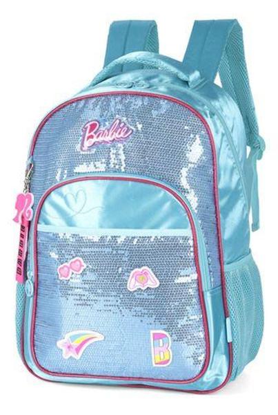 Imagem de Mochila De Costas Original Barbie Paetê C/ Chaveiro - Luxcel