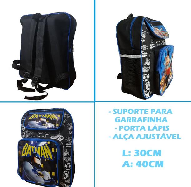 Imagem de Mochila de Costas Personagens Infantil Menina Menino TAM G Bolsos