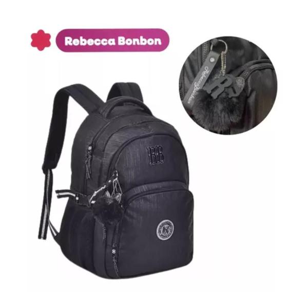 Imagem de Mochila de Costas Preta Rebecca Bonbon 17" RB24527