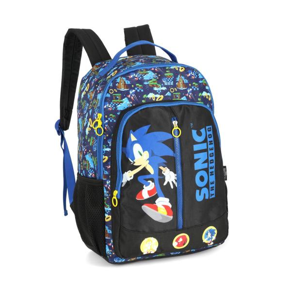 Imagem de Mochila de Costas Sonic Escolar Juvenil Meninos Personagem