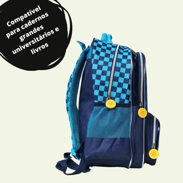 Imagem de Mochila De Costas Sonic Speed Menino Infantil Juvenil Escolar Passeio 3 Divisórias