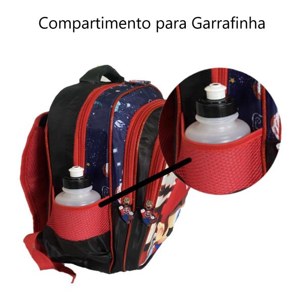 Imagem de Mochila De Costas Super Mario Vermelho Infantil Escolar 3D