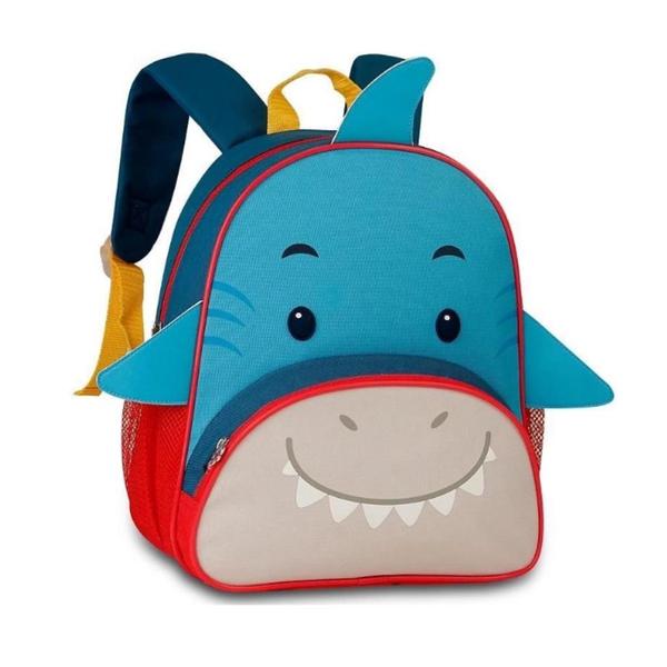 Imagem de Mochila De Costas Tubarão Shark Infantil Pets Oficial C/ 4 Bolsos - Super Resistente - Clio