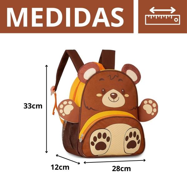 Imagem de Mochila De Costas Urso Ursinho Infantil Pets Oficial C/ Orelhinhas Em Pelúcia - Resistente - Clio