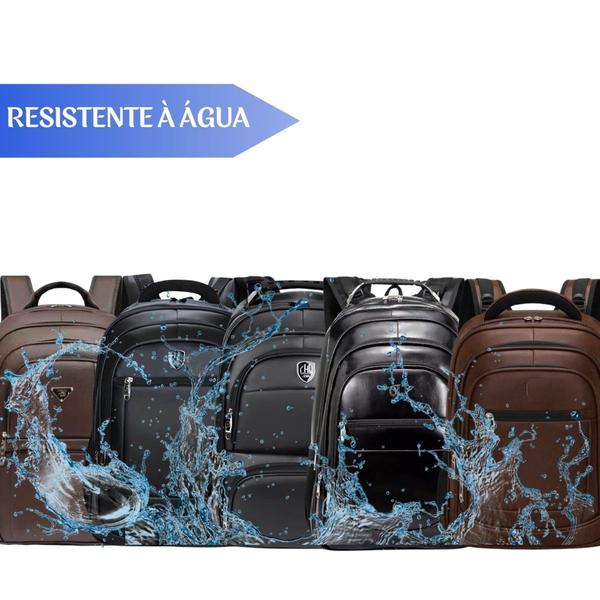 Imagem de Mochila de Couro Grande Elegante Resistente Trabalho Unissex Faculdade