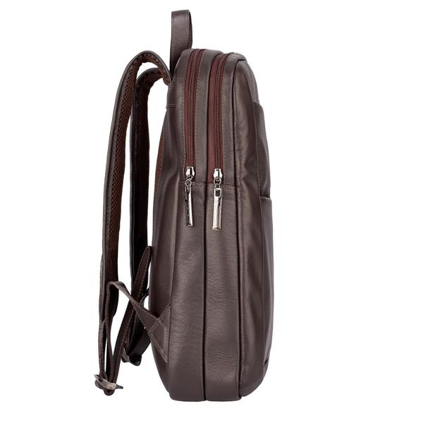 Imagem de Mochila de couro masculina Slim café