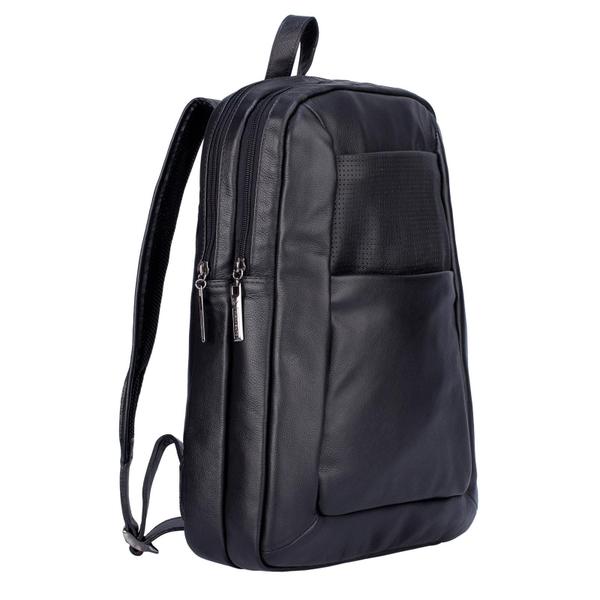 Imagem de Mochila de couro masculina Slim preta