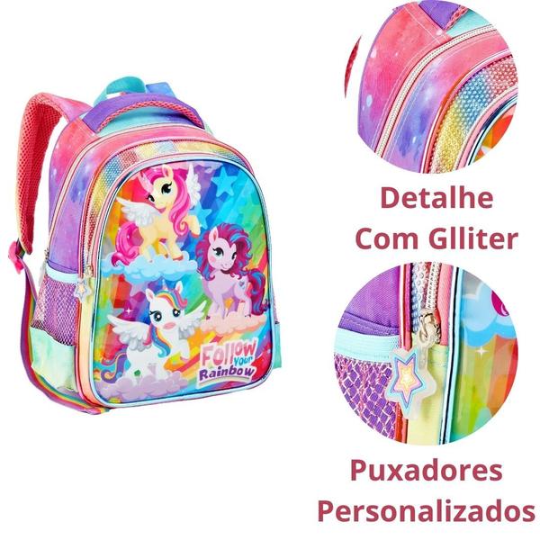 Mochila De Creche Infantil Do Poney - Denlex Imagem de Mochila De Creche Infantil Do Poney