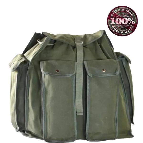 Imagem de Mochila de lona camping motoboy extra G em lona impermeavel Verde Ref. 0004