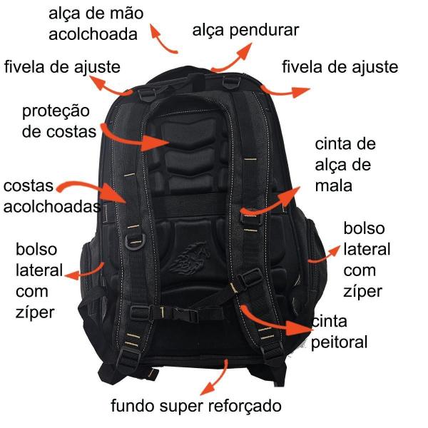 Imagem de Mochila De Lona Robusta Com Proteção Eva Note 17 Kv2218