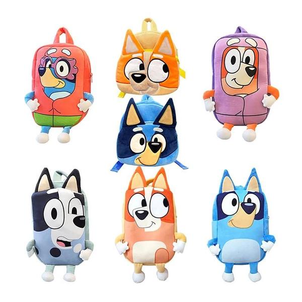 Imagem de Mochila de Pelúcia Bluey e Bingo - Bolsa Escolar Infantil Kawaii