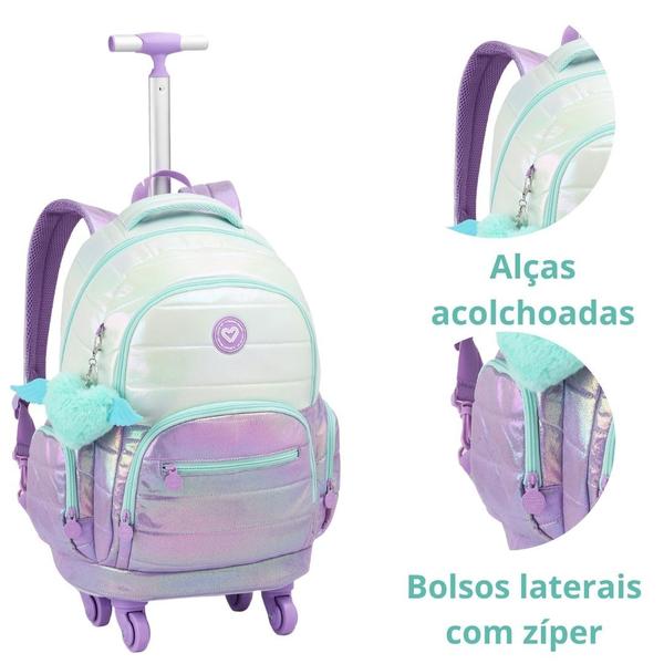 Imagem de Mochila De Rodas 360º Para Notebook Metalizado