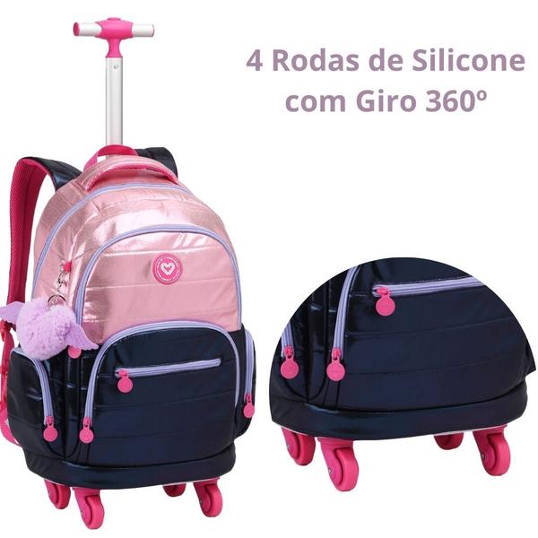 Imagem de Mochila De Rodas 360º Para Notebook Metalizado