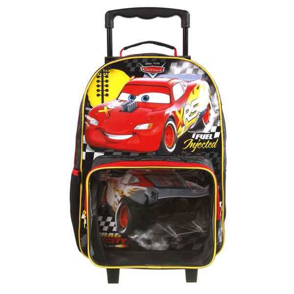 Imagem de Mochila de Rodas Carros Mcqueen com Estojo Infantil Escolar