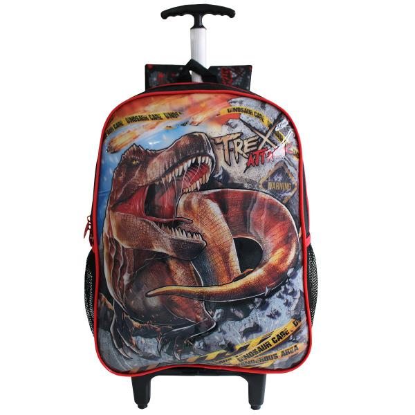 Imagem de Mochila De Rodas Com Lancheira Escolar Dinossauro  T-rex Attack Infantil