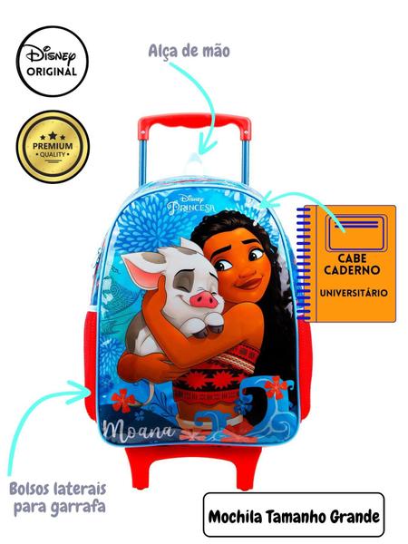 Imagem de Mochila de Rodas Princes Moana G + Lancheira Térmica Disney