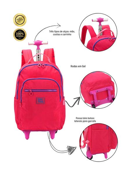 Imagem de Mochila De Rodas Up4you Original Pink Notebook MC47232