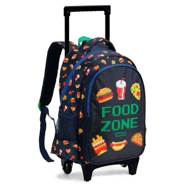 Imagem de Mochila De Rodinha Escolar Infantil Menino Masculina Food Zone