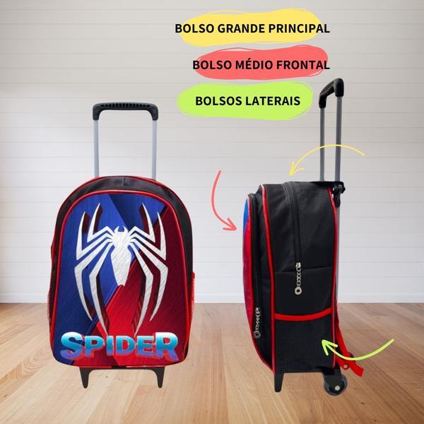 Imagem de Mochila de Rodinha Escolar Masculina Infantil Menino + Estojo Grande