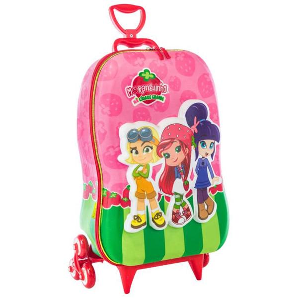 Imagem de Mochila de Rodinha Escolar Moranguinho Infantil 3D Maxtoy