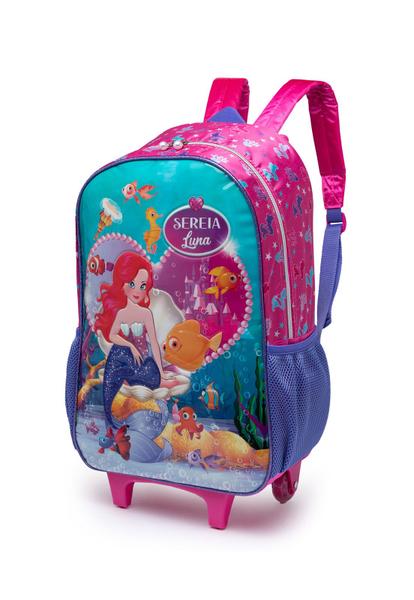 Imagem de Mochila De Rodinha Infantil Escolar Estojo Lancheira Menina