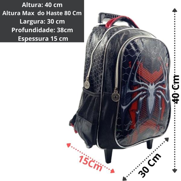 Imagem de Mochila De Rodinha Infantil Menino Denlex Homem Spider Dark Aranha  Tamamho Grande