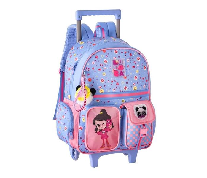 Imagem de Mochila de Rodinha Luluca Infantil Escolar Influencer Rosa e Azul - Oficial