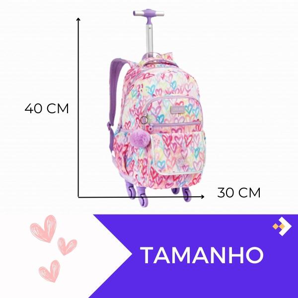 Imagem de Mochila De Rodinha Menina Juvenil Bolsa Grande Infantil