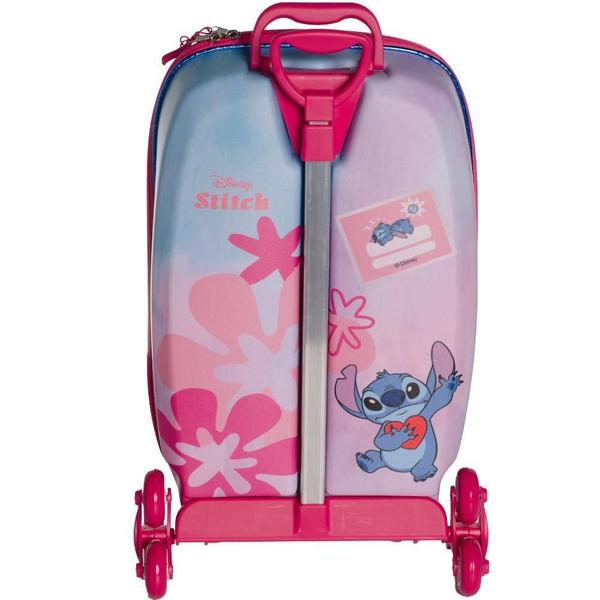 Imagem de Mochila De Rodinhas 3D Maxtoy Stitch E Angel Rosa