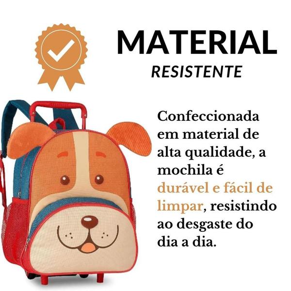 Imagem de Mochila De Rodinhas Cachorro Vermelho/Azul 15'' Infantil Pets Oficial Dog - Super Resistente - Clio