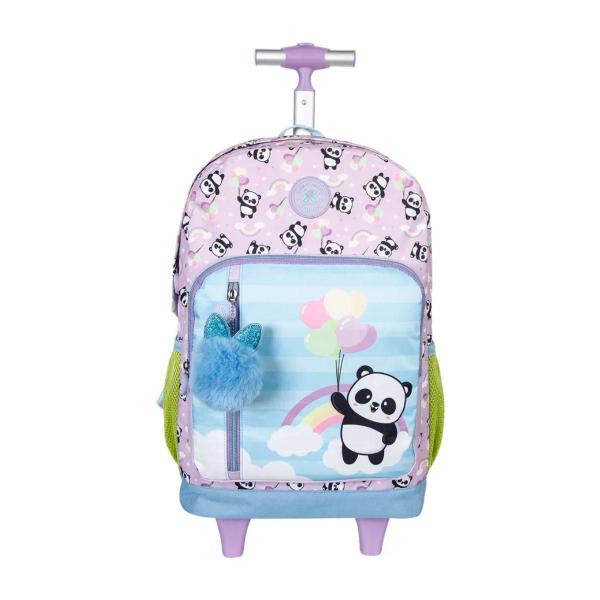 Imagem de Mochila De Rodinhas College Panda Balão Lilás Juvenil Xeryus