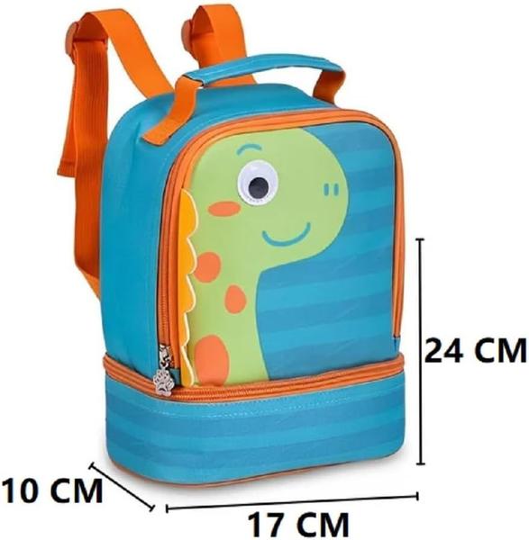 Imagem de Mochila de Rodinhas Dinossauro Escolar Crianças Volta as Aulas Infantil Reforçada  -Verde- Capacidade: 14litros