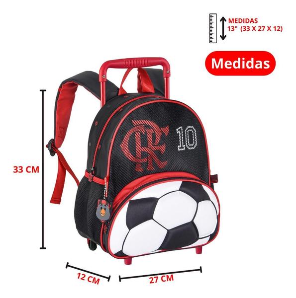 Imagem de Mochila De Rodinhas Flamengo Creche Infantil Passeio Oficial