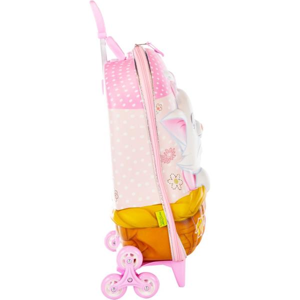 Imagem de Mochila de Rodinhas Gata Marie Escolar Infantil 3D Meninas