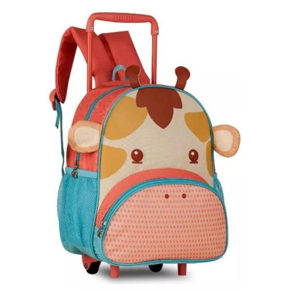 Imagem de Mochila De Rodinhas Girafa Girafinha 15'' Infantil Pets Zoo Oficial - Super Resistente - Clio