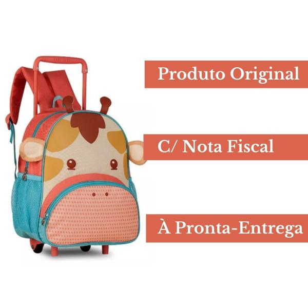 Imagem de Mochila De Rodinhas Girafa Girafinha Infantil Pets Oficial C/ Orelhinhas Em Pelúcia - Clio