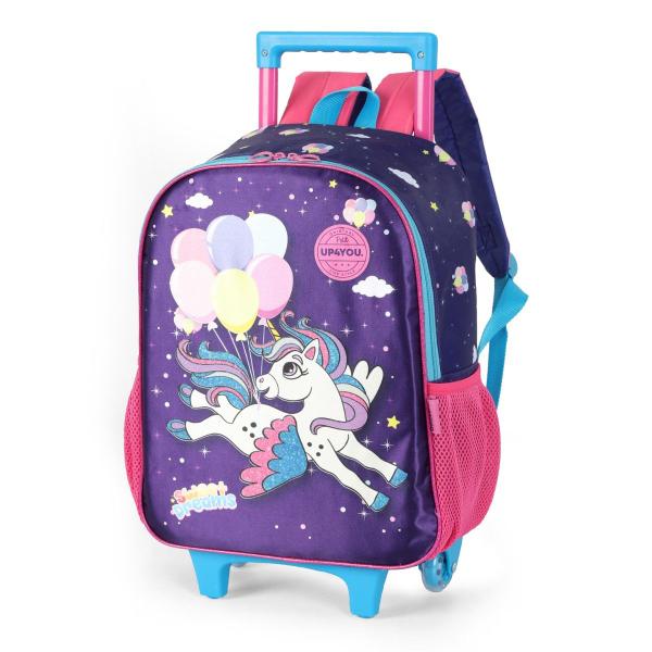 Imagem de Mochila De Rodinhas Infantil Bolsa Escolar Unicórnio Menina