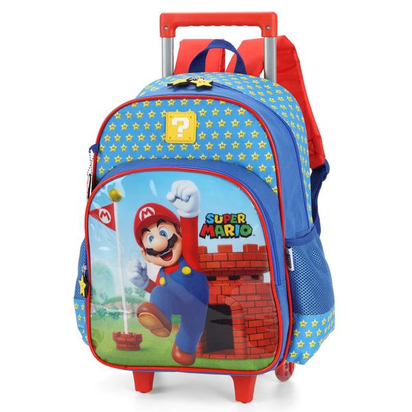 Imagem de Mochila De Rodinhas Infantil Escolar Menino Super Mario Bros