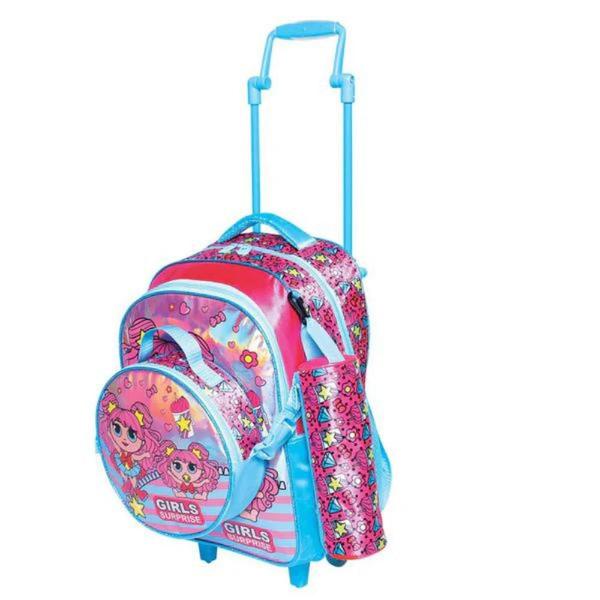 Imagem de Mochila de rodinhas + lancheira + estojo girls surprise - wincy