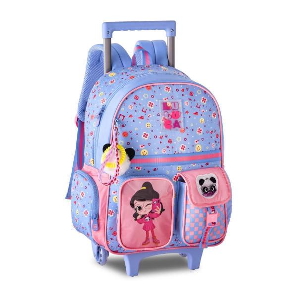 Imagem de Mochila De Rodinhas Luluca Infantil Meninas Pandinha - Azul