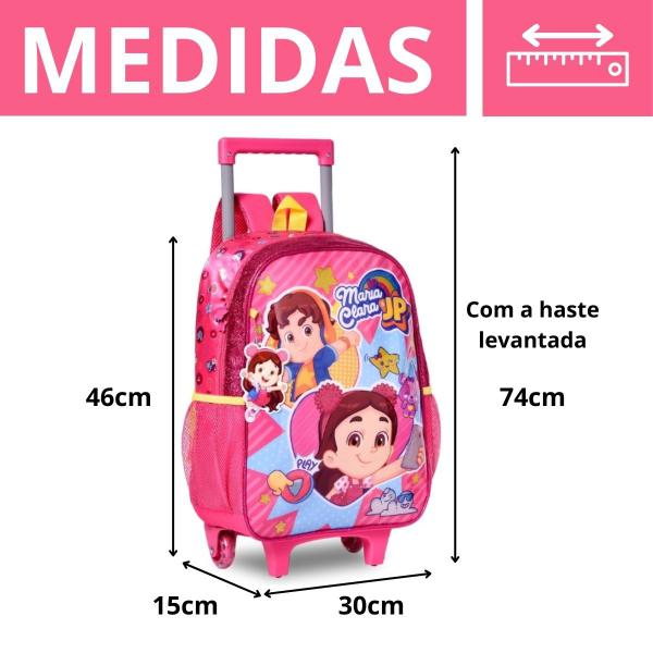 Imagem de Mochila De Rodinhas Maria Clara e JP Escolar Infantil - Super Resistente - Clio