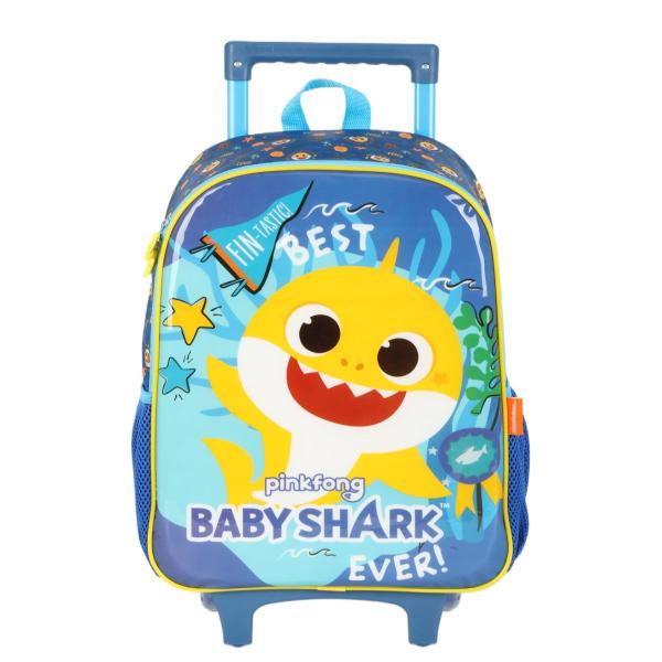 Imagem de Mochila De Rodinhas Menino Baby Shark Infantil Azul Luxcel