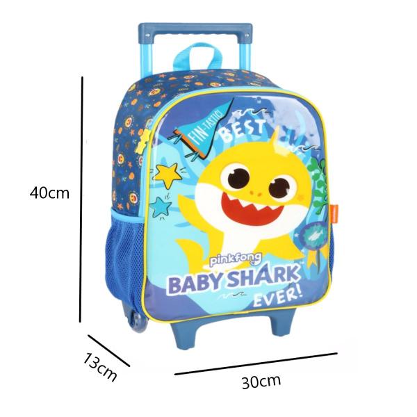 Imagem de Mochila De Rodinhas Menino Baby Shark Infantil Azul Luxcel