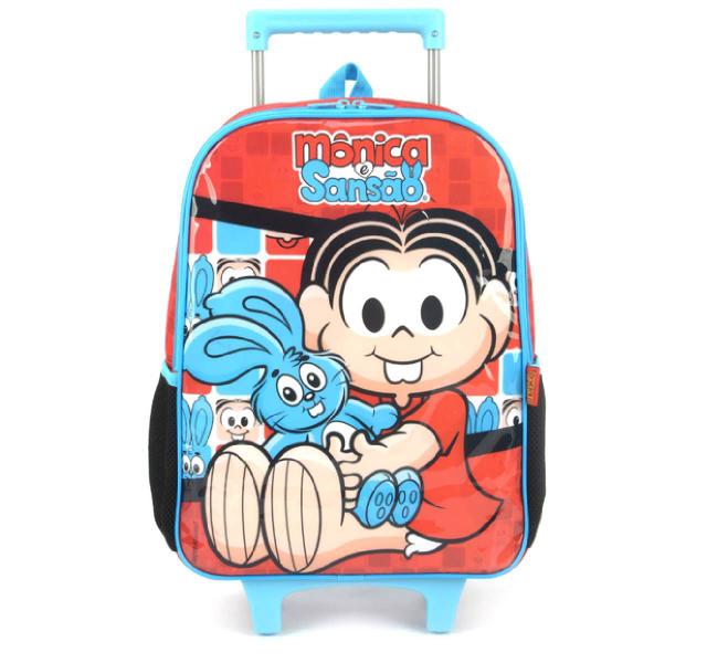 Imagem de Mochila De Rodinhas Mônica e Sansão Meninas Escolar Infantil