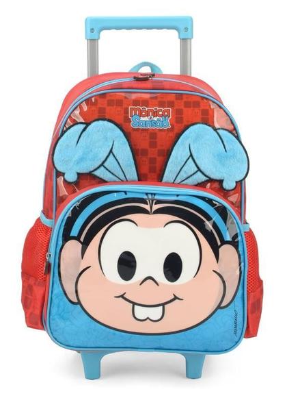 Imagem de Mochila De Rodinhas Mônica E Sansão Vermelha 3D Infantil