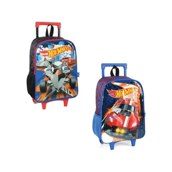 Imagem de Mochila De Rodinhas Preta Hot Wheels Infantil Masculina