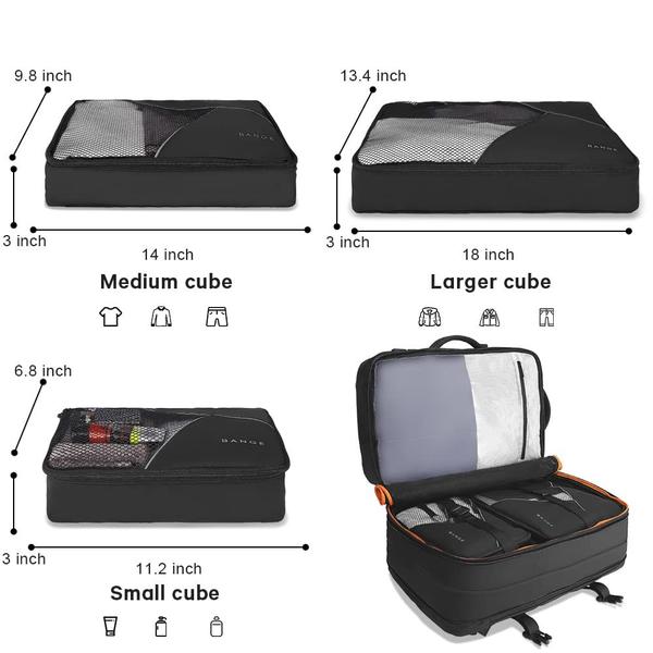 Imagem de Mochila de viagem BANGE Carry On 35L para laptop de 17,3" preta