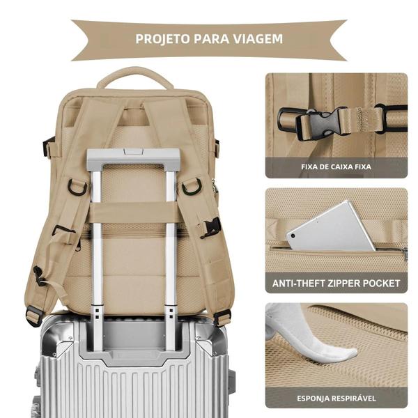 Imagem de Mochila de Viagem de Mão para Avião (Ryanair, EasyJet) - 40x30x20cm - com Porta para Laptop