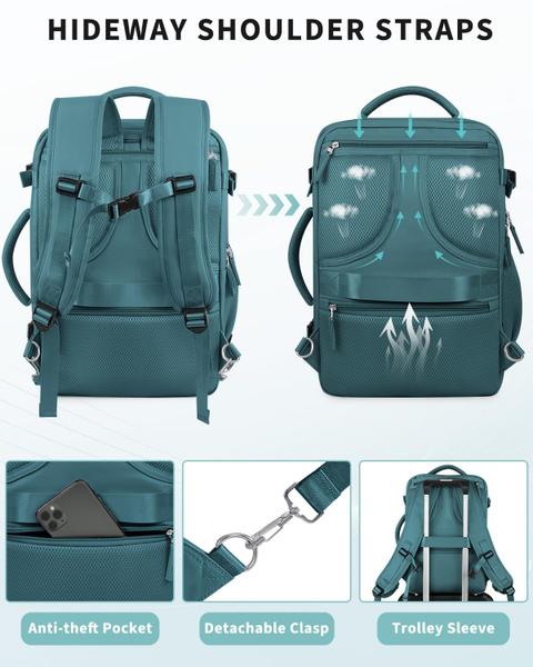 Imagem de Mochila de viagem FALARK 35L com compartimento para laptop de 17 polegadas azul